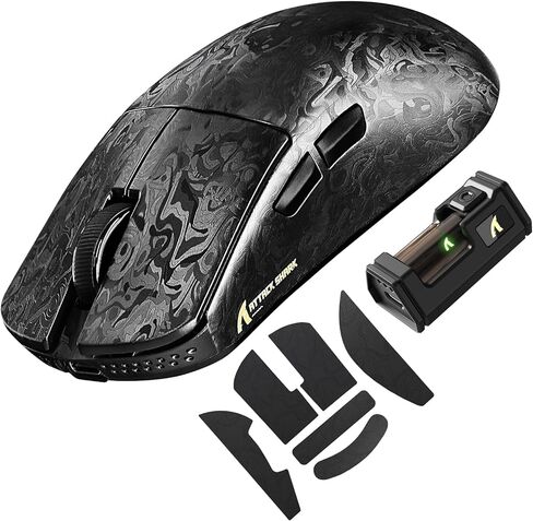 ATTACK SHARK R11 Ultra 8K Carbon Fiber Wireless Gaming Mouse,PAW3950MAX 42K DPI Sensor,49g Superlight Ergonomic Computer Mice with Tri-Mode,70M Switch Cloud Driver for Win/Mac/PC Gamer,Ink Blade in Saudi Arabia