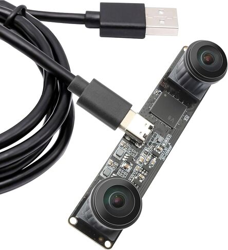 Global Shutter High Speed USB Camera 210fps, 180° Fisheye Monochrome Dual Lens, Stereo 3D Vision,Plug and Play for 3D Printing/Lightburn/QR Scanning/VR/Face Recognition in Saudi Arabia