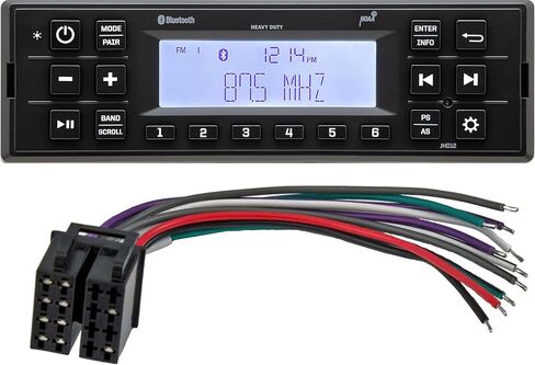 JHD12B ستيريو بلوتوث عالي التحمل مع حزام 31100100؛ نطاق الطقس؛ موالف AM/FM مع 30 إعدادًا مسبقًا؛ شاشة LCD؛ قوة بسلكين؛ مؤقت العمل؛ 12VDC. تبديل التبديل بين عرض النهار والليل in Kuwait