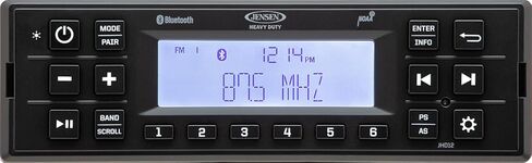 JHD12B ستيريو بلوتوث عالي التحمل مع حزام 31100100؛ نطاق الطقس؛ موالف AM/FM مع 30 إعدادًا مسبقًا؛ شاشة LCD؛ قوة بسلكين؛ مؤقت العمل؛ 12VDC. تبديل التبديل بين عرض النهار والليل in Kuwait