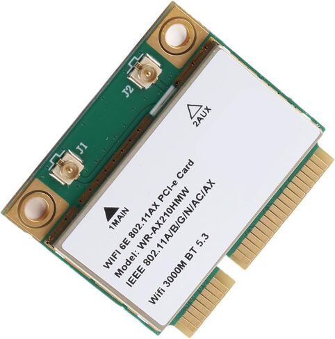 بطاقة شبكة لاسلكية Keenso 5374M ثلاثية النطاق جيجابت 6 جيجا هرتز WiFi 6E 5G بطاقة WiFi للكمبيوتر المحمول، سريعة ومستقرة، لأجهزة الكمبيوتر المحمولة والمضيفين الصغار وآلات الإعلان، مصنوعة من مادة ثنائي الفينيل متعدد الكلور in Kuwait