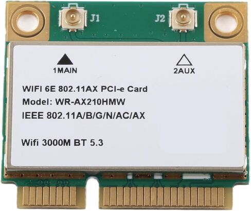 بطاقة شبكة لاسلكية Keenso 5374M ثلاثية النطاق جيجابت 6 جيجا هرتز WiFi 6E 5G بطاقة WiFi للكمبيوتر المحمول، سريعة ومستقرة، لأجهزة الكمبيوتر المحمولة والمضيفين الصغار وآلات الإعلان، مصنوعة من مادة ثنائي الفينيل متعدد الكلور in Kuwait