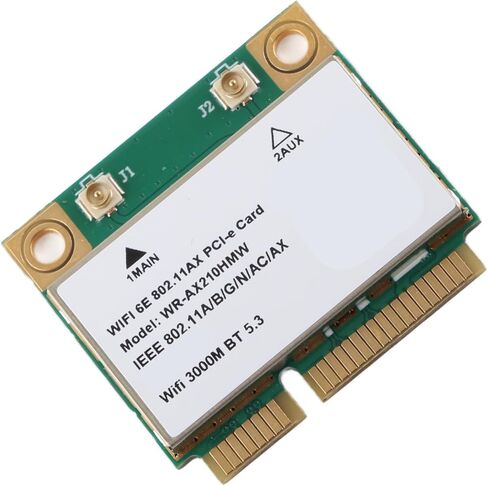 بطاقة شبكة لاسلكية Keenso 5374M ثلاثية النطاق جيجابت 6 جيجا هرتز WiFi 6E 5G بطاقة WiFi للكمبيوتر المحمول، سريعة ومستقرة، لأجهزة الكمبيوتر المحمولة والمضيفين الصغار وآلات الإعلان، مصنوعة من مادة ثنائي الفينيل متعدد الكلور in Kuwait