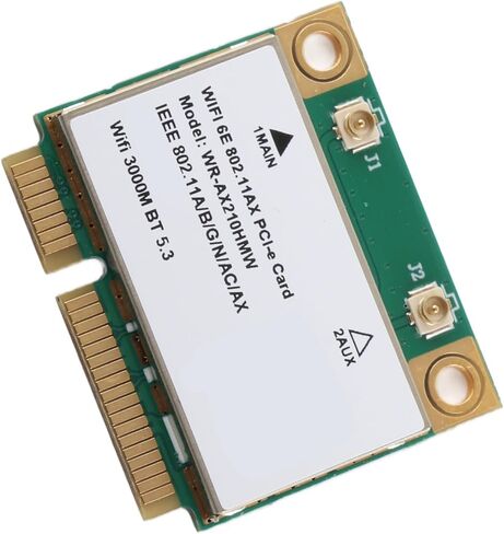 بطاقة شبكة لاسلكية Keenso 5374M ثلاثية النطاق جيجابت 6 جيجا هرتز WiFi 6E 5G بطاقة WiFi للكمبيوتر المحمول، سريعة ومستقرة، لأجهزة الكمبيوتر المحمولة والمضيفين الصغار وآلات الإعلان، مصنوعة من مادة ثنائي الفينيل متعدد الكلور in Kuwait