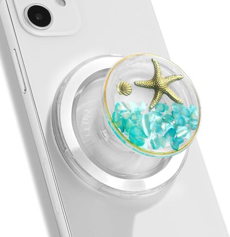 Magnetic Ocean Style Expandable Collapsible Mobile Phone Grip Stand Holder for Smartphone Tablet Cell Phone Accessory (Turquoise) in Saudi Arabia