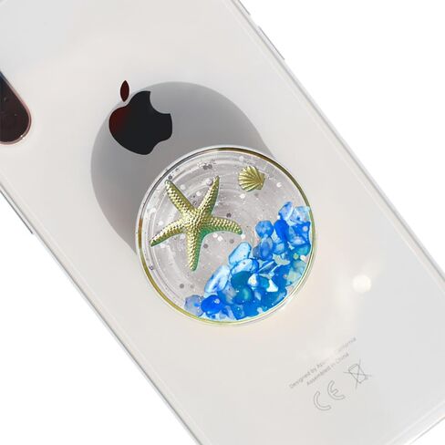 حامل بمقبض للهاتف المحمول قابل للطي وقابل للتوسيع بنمط المحيط المغناطيسي للهواتف الذكية والتابلت وإكسسوارات الهاتف الخليوي (فيروزي) in Kuwait