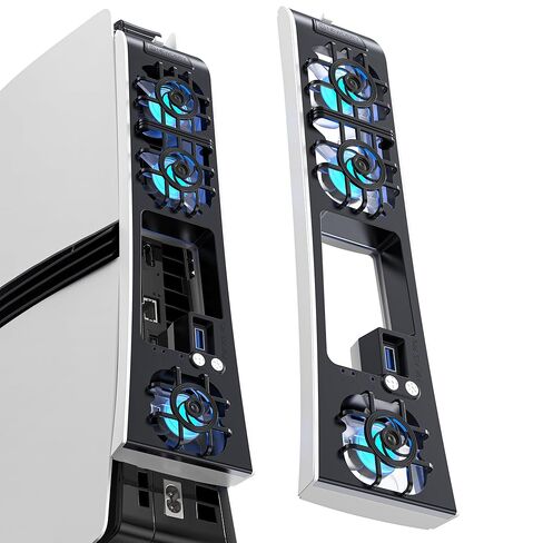 NEWDERY Cooling Fan for P5 Slim, Upgraded 9-Blades & Larger Fan Quiet Cooler with Auto Speed, Extra USB3.0 Port & LED Light for P5 Slim Only, Not for P5 Pro/P5, White in Saudi Arabia