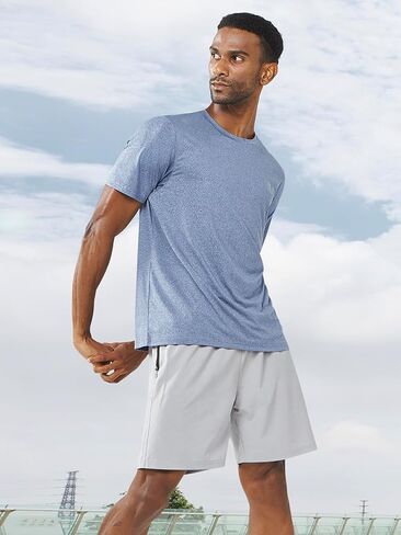 Men's T Shirts Short Sleeve Workout Running Shirts Quick Dry Athletic Gym Top in Saudi Arabia