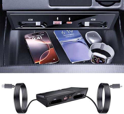 محطة إرساء محور USB للسيارة Honda Civic 2022 2023 2024 2025 2026، Acura Integra 2023-2026 شاحن سريع من النوع C ملحقات وحدة التحكم المركزية الداخلية للسيارات ولاعة السجائر ومحول شحن الهاتف in Kuwait
