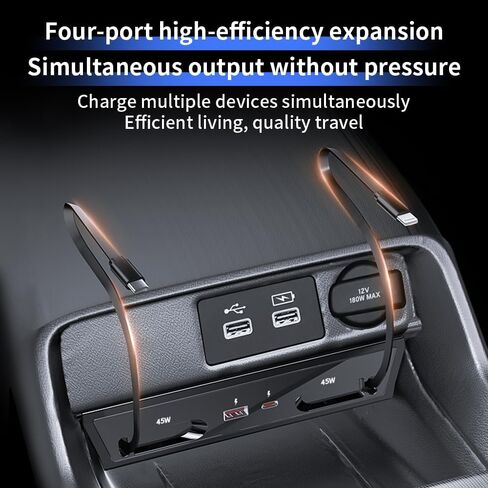محطة إرساء محور USB للسيارة Honda Civic 2022 2023 2024 2025 2026، Acura Integra 2023-2026 شاحن سريع من النوع C ملحقات وحدة التحكم المركزية الداخلية للسيارات ولاعة السجائر ومحول شحن الهاتف in Kuwait