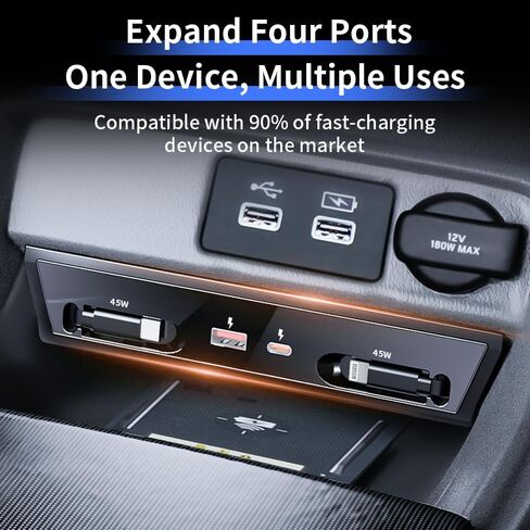 محطة إرساء محور USB للسيارة Honda Civic 2022 2023 2024 2025 2026، Acura Integra 2023-2026 شاحن سريع من النوع C ملحقات وحدة التحكم المركزية الداخلية للسيارات ولاعة السجائر ومحول شحن الهاتف in Kuwait
