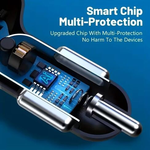 6-in-1 Ultra Fast Charging in-Car Device with Digital Display, QC3.0+2PD Fast Charge Plug & Play for iPhone/Samsung/Tablet (High-Power, Battery-Free) in Saudi Arabia