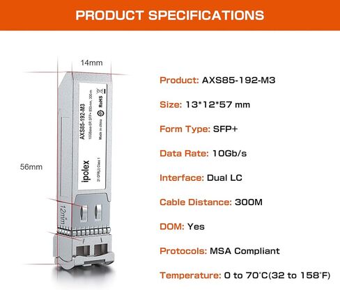 10GBase-SR Multimode SFP + LC Transceiver & 10Gb SFP+ PCI-E Network Card (Compare to Intel X520-DA1(Intel E10G42BTDA) in Saudi Arabia