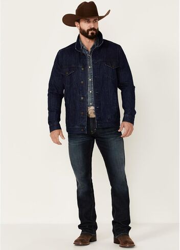 Cody James Men's Coasting Medium Wash Button-Front Unlined Denim Jacket Indigo Large in Kuwait