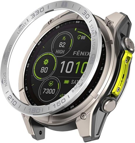 Watch Bezel for Garmin Fenix 8 47mm AMOLED Display, Stainless Steel Scratch Resistant Watch Bezel,Careful Protection,Racing Circle Style,Silvery White in Saudi Arabia
