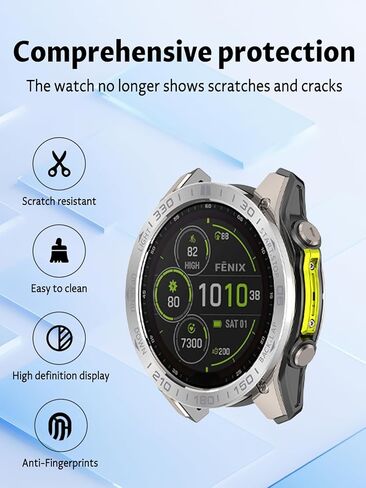 Watch Bezel for Garmin Fenix 8 47mm AMOLED Display, Stainless Steel Scratch Resistant Watch Bezel,Careful Protection,Racing Circle Style,Silvery White in Saudi Arabia