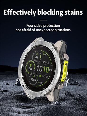 Watch Bezel for Garmin Fenix 8 47mm AMOLED Display, Stainless Steel Scratch Resistant Watch Bezel,Careful Protection,Racing Circle Style,Silvery White in Saudi Arabia