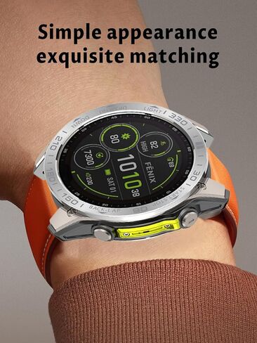 Watch Bezel for Garmin Fenix 8 47mm AMOLED Display, Stainless Steel Scratch Resistant Watch Bezel,Careful Protection,Racing Circle Style,Silvery White in Saudi Arabia