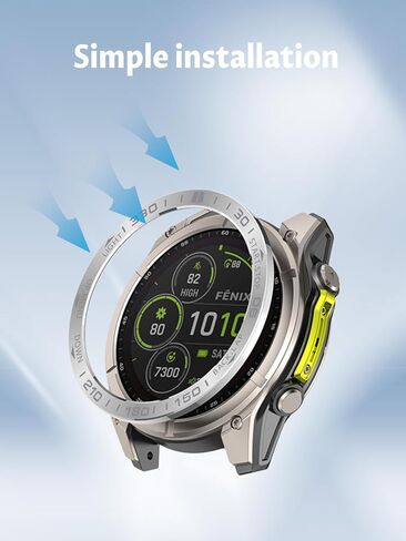 Watch Bezel for Garmin Fenix 8 47mm AMOLED Display, Stainless Steel Scratch Resistant Watch Bezel,Careful Protection,Racing Circle Style,Silvery White in Saudi Arabia