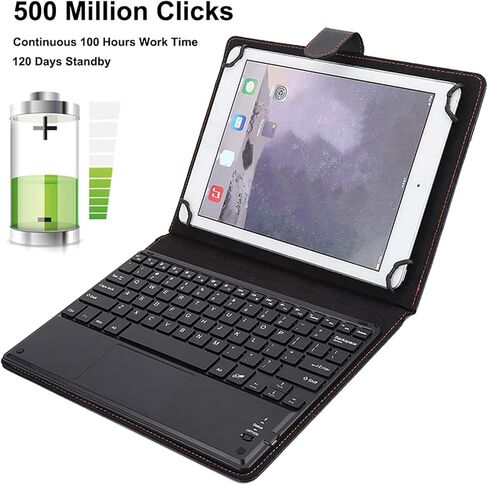 لوحة مفاتيح BT Touchpad، وقت عمل يصل إلى 72 ساعة مع حافظة واقية، لأنظمة iOS للكمبيوتر اللوحي مقاس 9-10.5 بوصة in Kuwait