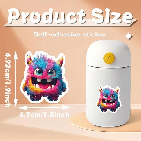 100 قطعة مجموعة ملصقات الوحش اللطيفة ملصق وحش ملون من الفينيل ملصقات مقاومة للماء لزجاجات المياه وأجهزة الكمبيوتر المحمولة والدراجة النارية والدراجة النارية ولوح التزلج in Kuwait