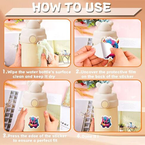 100 قطعة مجموعة ملصقات الوحش اللطيفة ملصق وحش ملون من الفينيل ملصقات مقاومة للماء لزجاجات المياه وأجهزة الكمبيوتر المحمولة والدراجة النارية والدراجة النارية ولوح التزلج in Kuwait