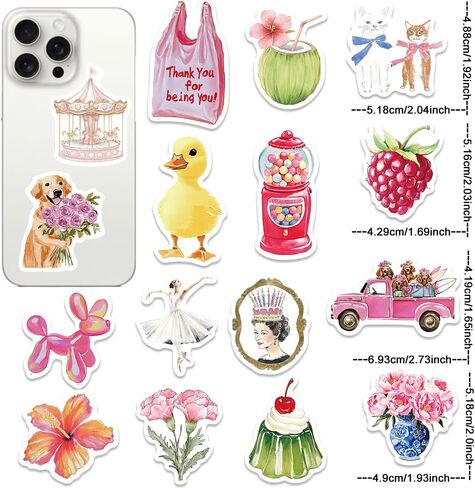 55pcs جماليات الوردي الفتيات Y2K حزمة ملصقات بريق، خمر Coquette DIY الحرف الشارات، مجلة للماء المحمول الغيتار الهاتف زجاجة المياه ملصقات سجل القصاصات، هدية حزب Preppy للنساء البالغات in Kuwait