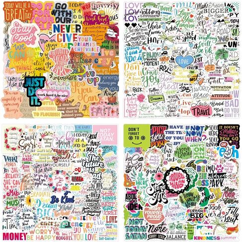 200Pcs Neon Inspirational Stickers, Waterproof Motivational Vinyl Stickers for Water Bottles, Laptops, Journals, Positive Quotes Stickerfor Teens, Students, Teachers, Planners in Saudi Arabia
