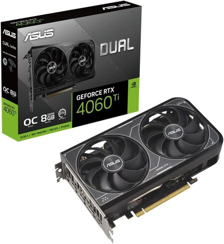 بطاقة ASUS Dual GeForce RTX 4060 Ti V2 OC Edition 8GB GDDR6 SFF متوافقة مع مروحة Axial-tech/DUAL-RTX4060TI-O8G-V2 in Saudi Arabia