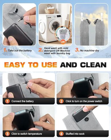 جوارب ساخنة، 3 إعدادات للتدفئة، جورب ساخن قابل للغسل لصيد الأسماك والتزلج والصيد والمشي لمسافات طويلة وركوب الخيل والتزلج، جوارب كهربائية قابلة لإعادة الشحن بقدرة 5000 مللي أمبير للرجال والنساء، هدايا عيد الحب in Kuwait