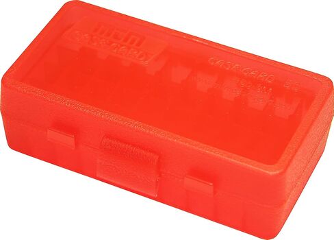 MTM P50-9M-24 صندوق ذخيرة 50 مستدير الوجه | يناسب 380 ACP و9 ملم كال| مصنوع من مادة البولي بروبيلين | مزلاج قفل سريع قابل للتكديس | صنع في الولايات المتحدة الأمريكية | واضح الأزرق in Kuwait