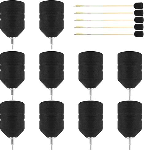 yeesport 10 Pack Foam Arrow Tips, Black Foam Archery Arrowheads, Soft Sponge Arrow Heads Tips Broad Heads for Archery Combat Game CS Shooting Practice in Saudi Arabia