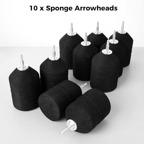 yeesport 10 Pack Foam Arrow Tips, Black Foam Archery Arrowheads, Soft Sponge Arrow Heads Tips Broad Heads for Archery Combat Game CS Shooting Practice in Saudi Arabia