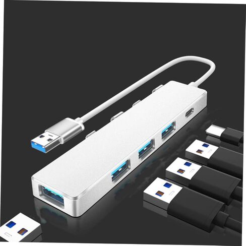 1 قطعة USB Hub نوع منفذ إمداد الطاقة محول توسيع محمول لأجهزة الكمبيوتر المحمول والكمبيوتر اللوحي والهاتف مقسم بيانات خفيف الوزن ومتعدد الوظائف لسهولة الاتصال in Kuwait