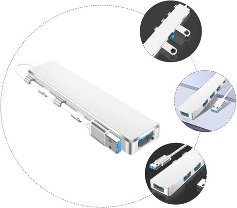 1 قطعة USB Hub نوع منفذ إمداد الطاقة محول توسيع محمول لأجهزة الكمبيوتر المحمول والكمبيوتر اللوحي والهاتف مقسم بيانات خفيف الوزن ومتعدد الوظائف لسهولة الاتصال in Kuwait