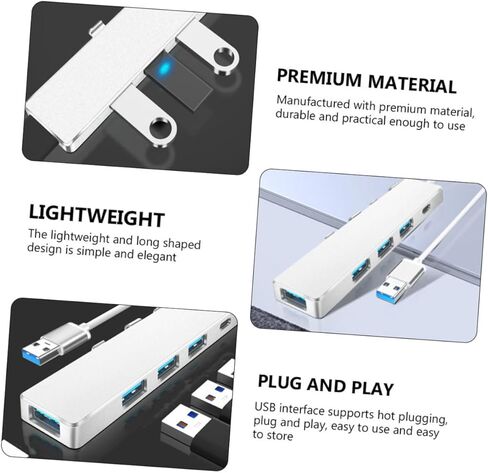 1 قطعة USB Hub نوع منفذ إمداد الطاقة محول توسيع محمول لأجهزة الكمبيوتر المحمول والكمبيوتر اللوحي والهاتف مقسم بيانات خفيف الوزن ومتعدد الوظائف لسهولة الاتصال in Kuwait