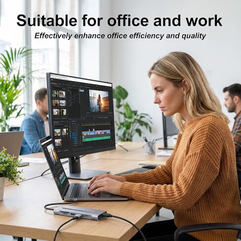 8-in-1 USB C Hub with M.2 NVMe SSD Enclosure, 4K HDMI, 100W PD, 10Gbps USB-C, USB3.2, SD/TF Card Reader for XPS, Dell, MacBook Pro, iPad Pro Upgraded in Kuwait