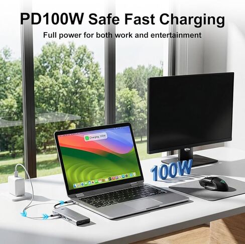8-in-1 USB C Hub with M.2 NVMe SSD Enclosure, 4K HDMI, 100W PD, 10Gbps USB-C, USB3.2, SD/TF Card Reader for XPS, Dell, MacBook Pro, iPad Pro Upgraded in Kuwait