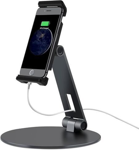 حامل كمبيوتر لوحي دوار، حامل كشك بيع بالتجزئة قابل للدوران 360 درجة، حامل عرض POS تجاري من الألومنيوم لجهاز Microsoft Surface، iPad 10، Galaxy Tabs-7''-13''أقراص للأعمال والمكتب ومطبخ الاستقبال والمنزل باللون الأسود in Kuwait