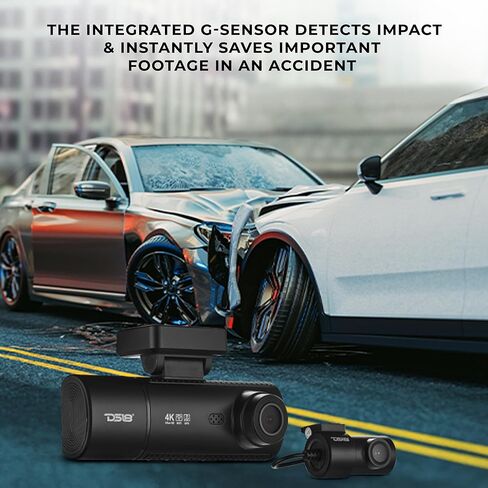 DS18 Eagle-F3 4K Dash Cam Triple Front Cabin and Rear, WiFi GPS Dash Cam with Night Vision, 24/7 Parking Mode, G-Sensor, Loop Recording, Includes 64GB microSD Card in Saudi Arabia