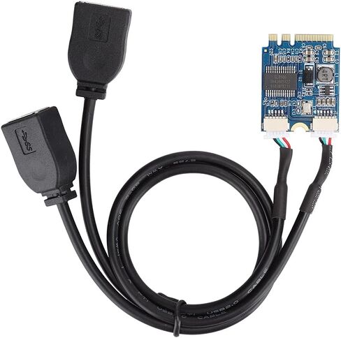 Drfeify M.2 NGFF USB Riser Card محول كابل بطاقة توسيع متين لأجهزة الكمبيوتر المكتبية وأجهزة الكمبيوتر المحمولة يمتد منفذي USB2.0 مناسب لأنظمة WinXP 32 بت/64 بت in Saudi Arabia