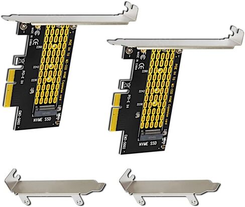 قطعتان من محول M.2 NGFF M-Key إلى PCIe x4 NVMe باللون الأسود - اتصال مباشر مع ناقل PCIe، دعم 2230 و2280، 120x104x56 ملم in Kuwait