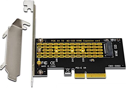 قطعتان من محول M.2 NGFF M-Key إلى PCIe x4 NVMe باللون الأسود - اتصال مباشر مع ناقل PCIe، دعم 2230 و2280، 120x104x56 ملم in Kuwait