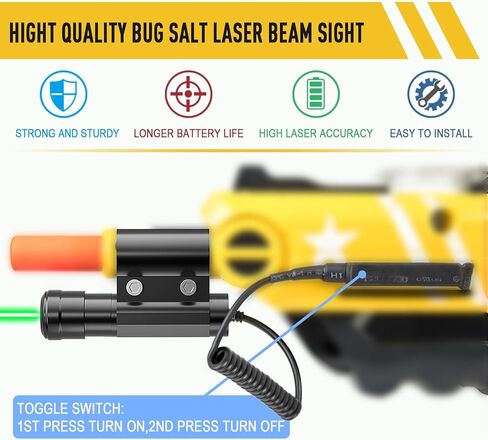 جهاز رؤية شعاع الليزر BugSalt متوافق مع Fly Salt Gun 2.0 و3.0 و4.0، ليزر ملح Tyseam لبندقية Bug Airsoft، جهاز رؤية ليزر لملحقات مضخة BB (جهاز رؤية الليزر فقط) in Kuwait