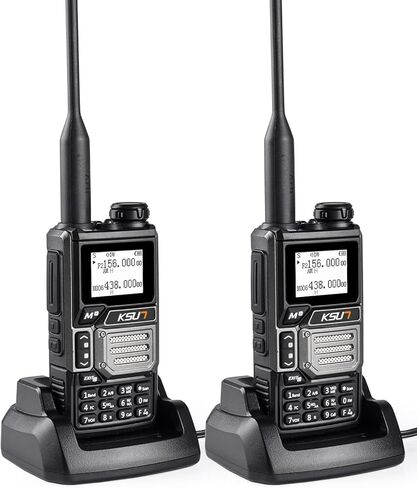 راديو KSUN GMRS، أجهزة اتصال لاسلكية محمولة بالأشعة فوق البنفسجية 5RM 10 وات، برمجة تطبيقات بلوتوث، راديو طويل المدى ثنائي الاتجاه مع تنبيه الطقس NOAA، أجهزة راديو محمولة متعددة النطاق قابلة لإعادة الشحن من النوع C للبالغين in Kuwait