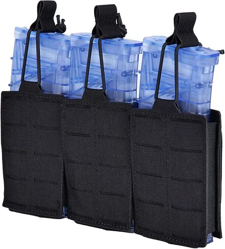 Tactical Mag Pouch Laser Cutting Molle Mag Pouch Triple Mag Pouch Open Top Mag Pouch for Magazine Holster for Tactical Bag Accessories Holder in Saudi Arabia