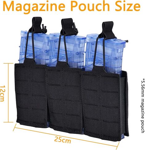 Tactical Mag Pouch Laser Cutting Molle Mag Pouch Triple Mag Pouch Open Top Mag Pouch for Magazine Holster for Tactical Bag Accessories Holder in Saudi Arabia