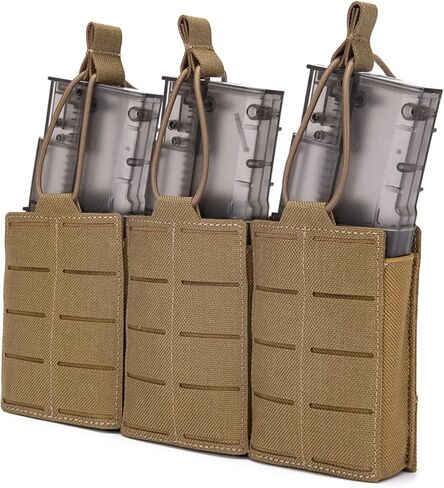 Tactical Mag Pouch Laser Cutting Molle Mag Pouch Triple Mag Pouch Open Top Mag Pouch for Magazine Holster for Tactical Bag Accessories Holder in Saudi Arabia