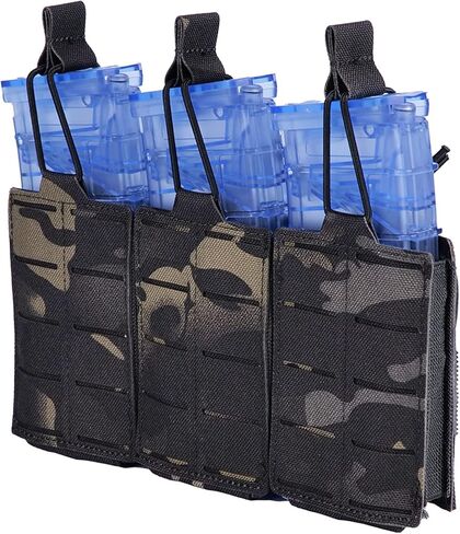 Tactical Mag Pouch Laser Cutting Molle Mag Pouch Triple Mag Pouch Open Top Mag Pouch for Magazine Holster for Tactical Bag Accessories Holder in Saudi Arabia