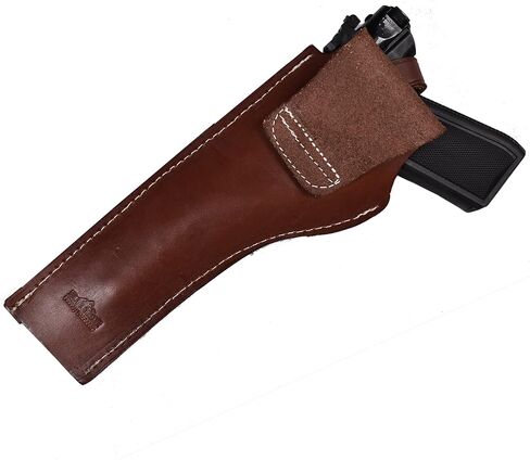 حافظة MK 22 من الجلد الآمن من BlueStone مع حقيبة Mag متوافقة مع مسدسات Ruger MK I وII وIII وIV مع برميل 5.5 بوصة | حافظة مسدس جلدية متوافقة مع مسدس مارك 22 | (صحيح، الماهوجني in Kuwait